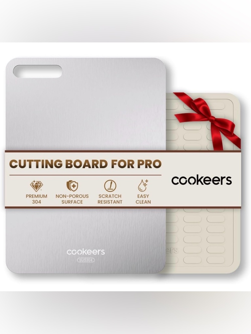 Stainless Steel Cutting Board for Kitchen - Non Toxic Metal Chopping Board